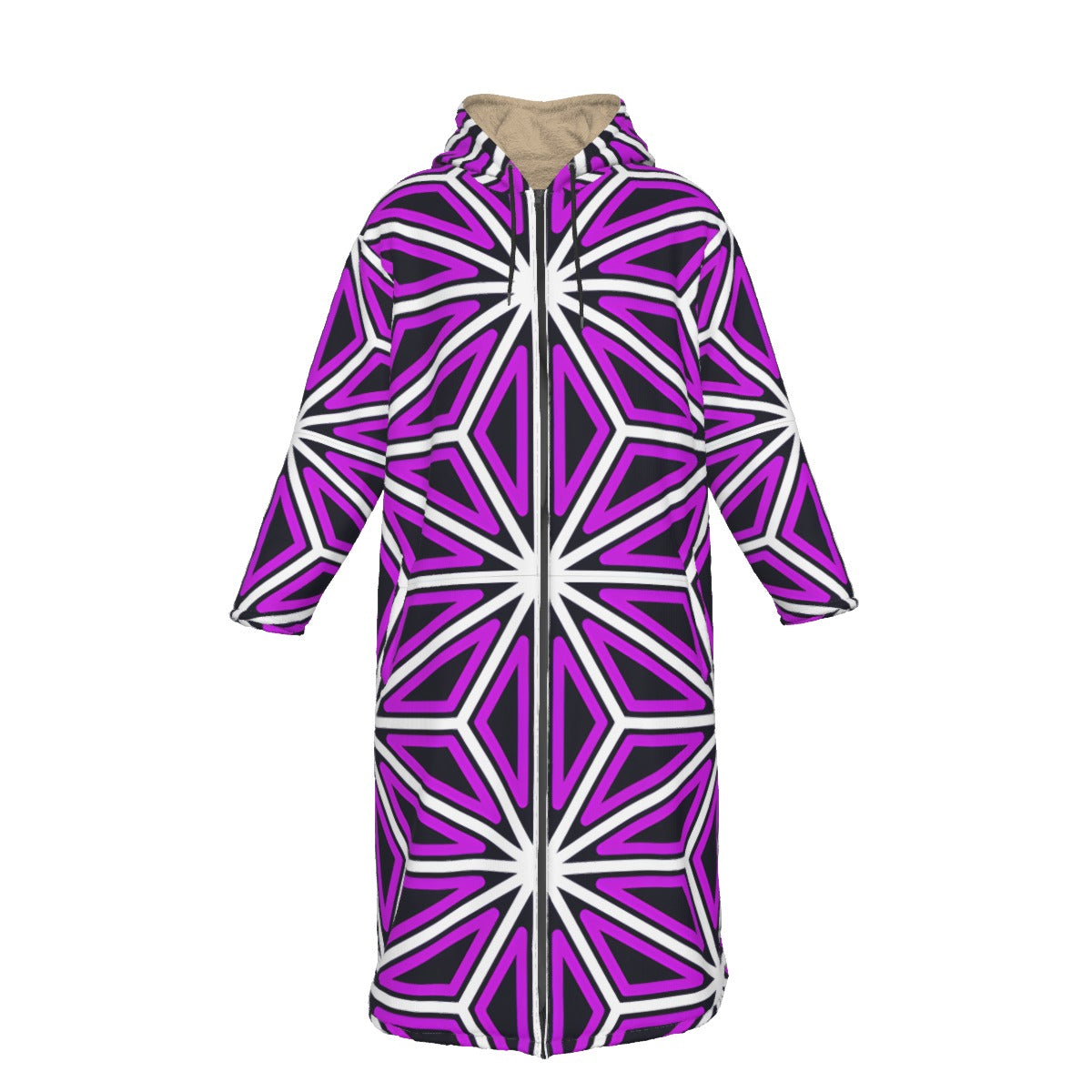 The Ronin Rising Cloak by The Mothership Landing: purple and white asanoha hemp star pattern