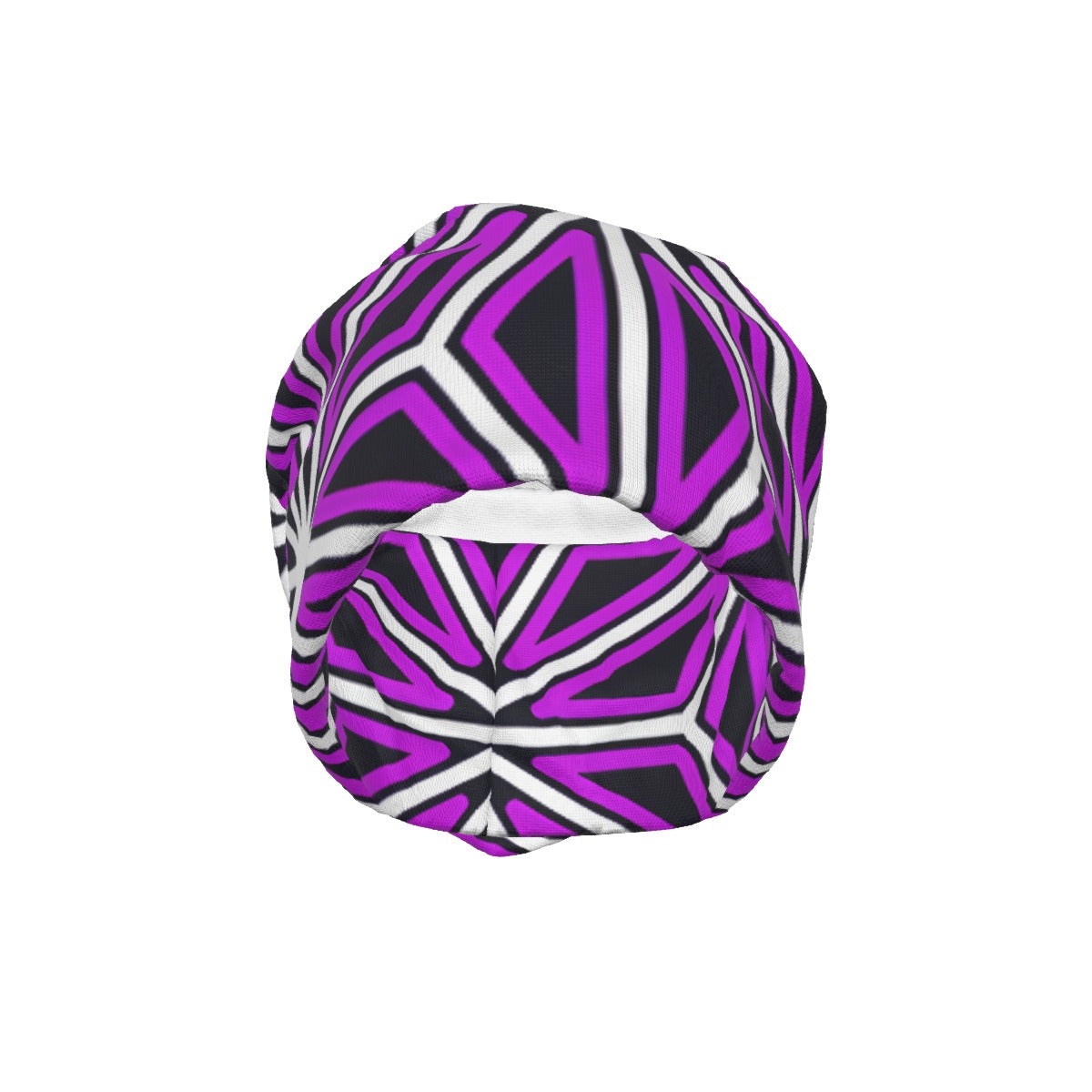 The Ronin Rising Beanie by The Mothership Landing: purple and white asanoha hemp star pattern
