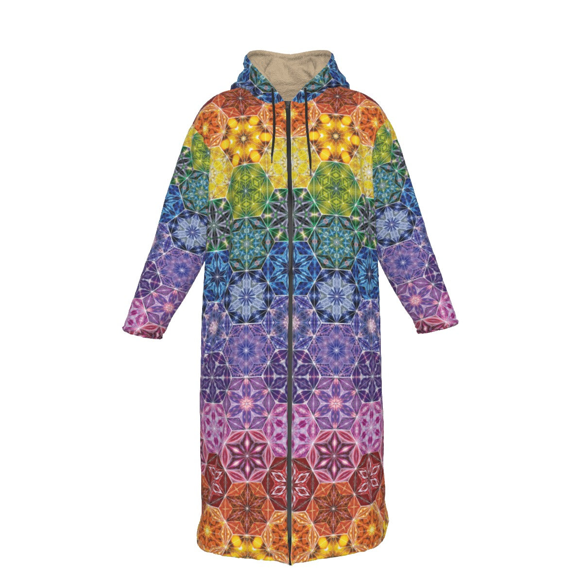 The Mothership Earth Cloak by The Mothership Landing: earth toned fractal pattern in greens, blues, and golds