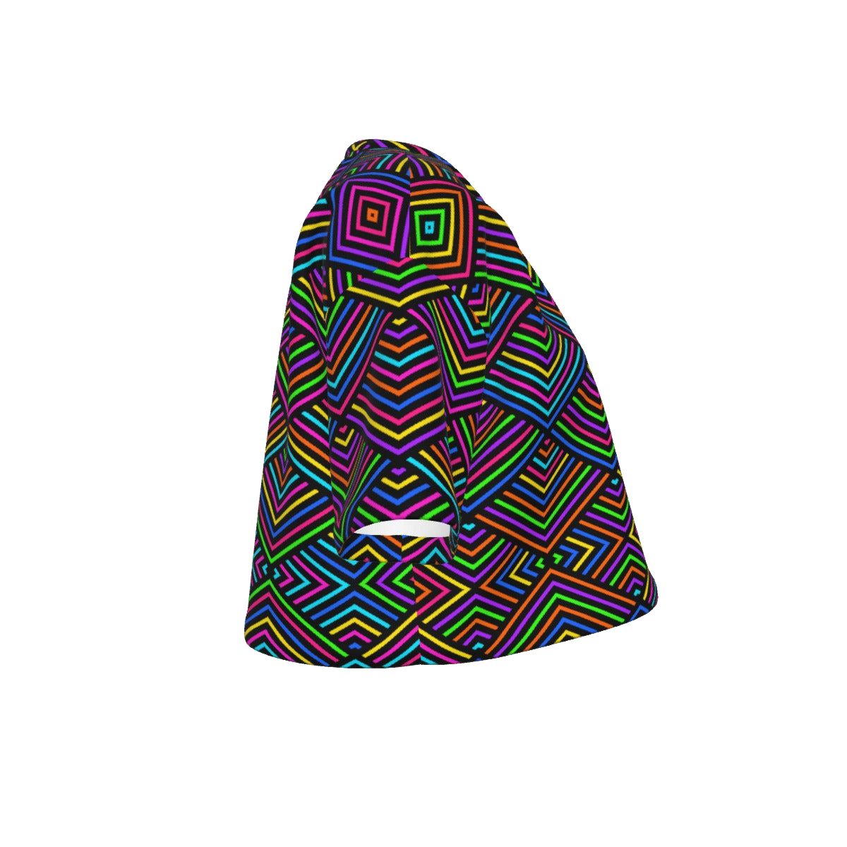 Cropped Tee in the Axis Mundi print, side view, on deep space black