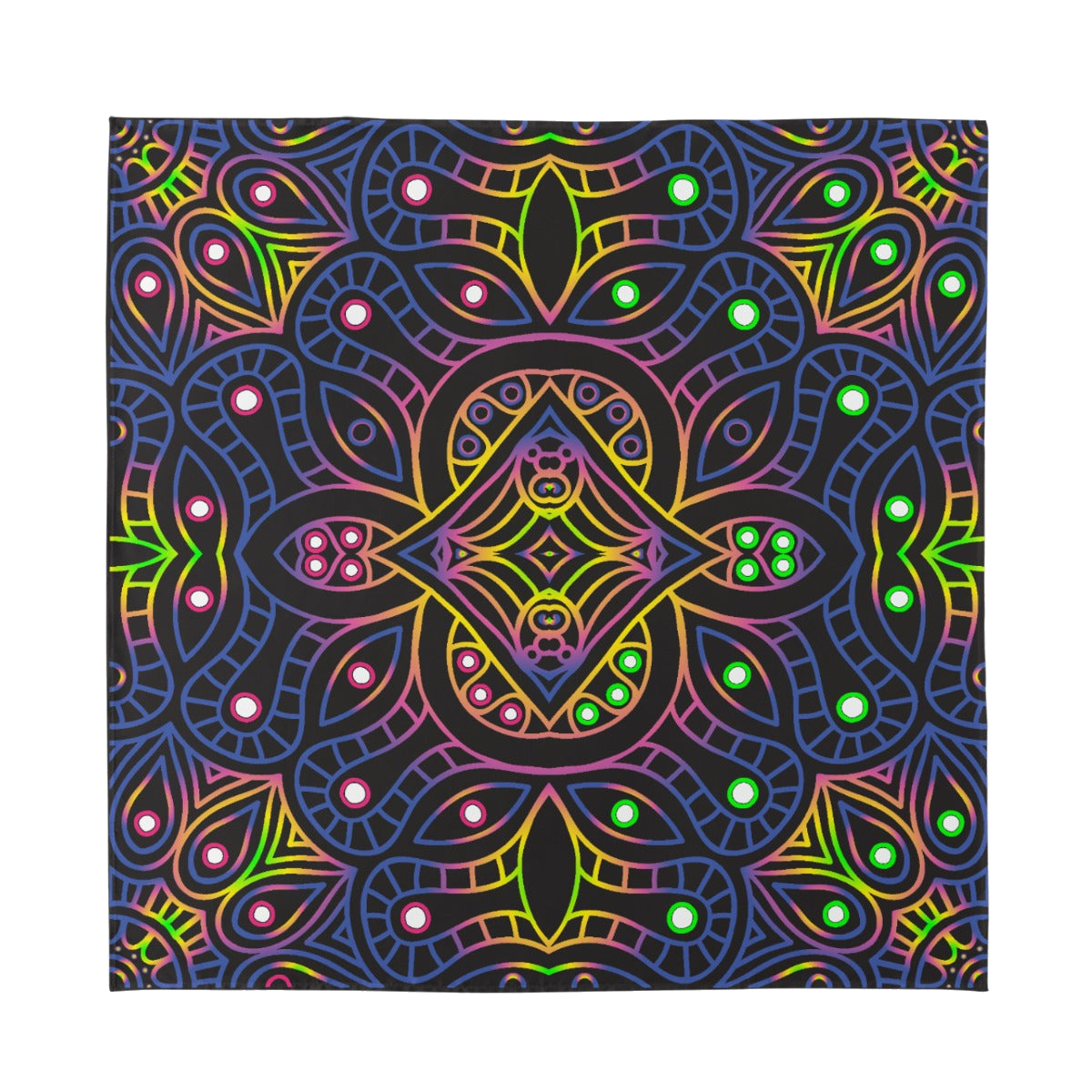 Cosmic Featherbed silk bandana, dark cutout