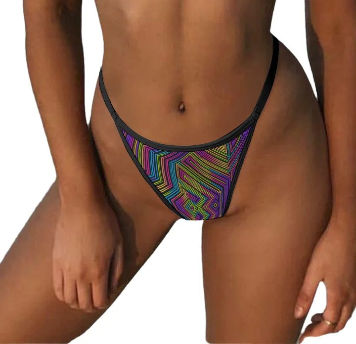 No Wrong Turns thong on model, cropped to product