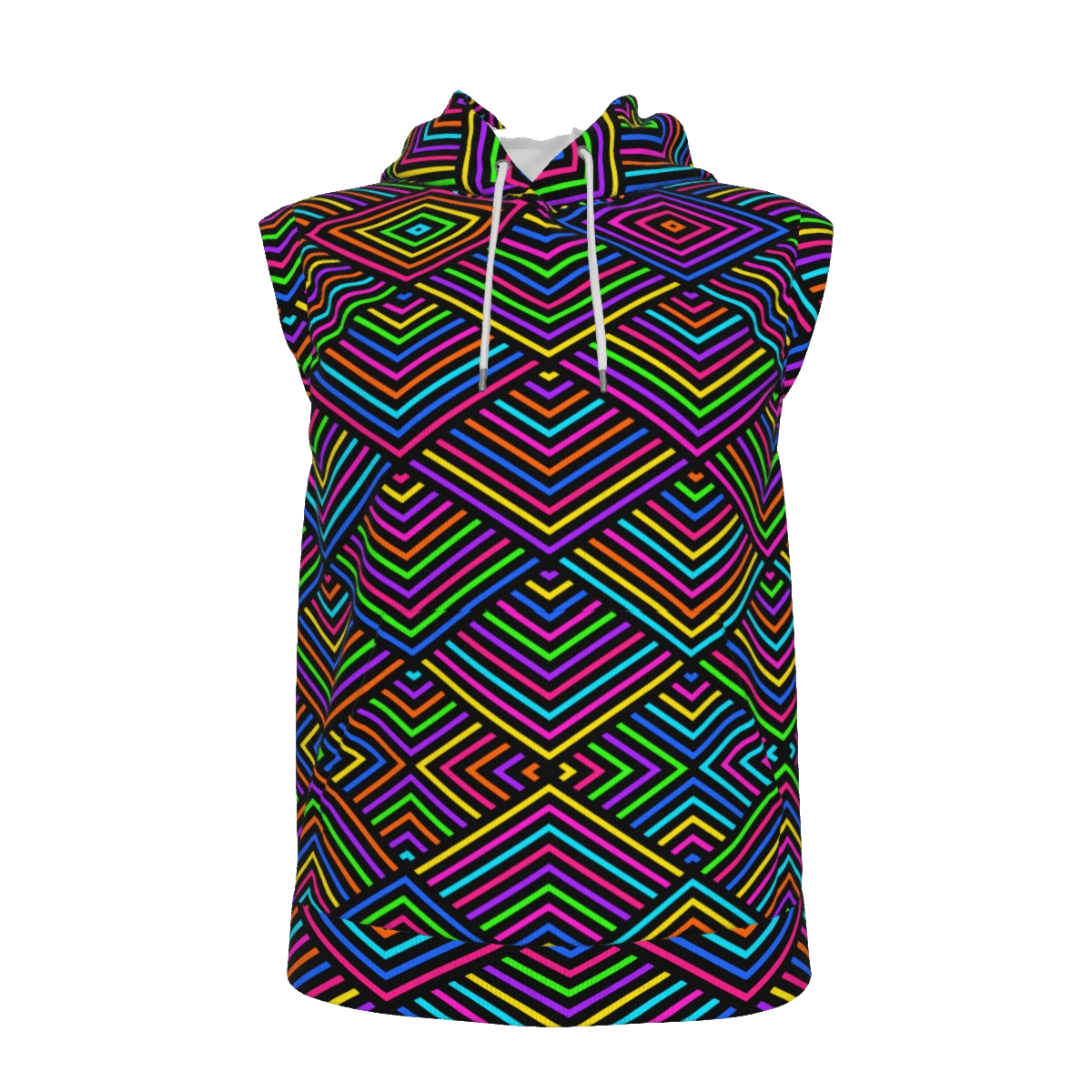 Hooded Vest Axis Mundi, white mockup
